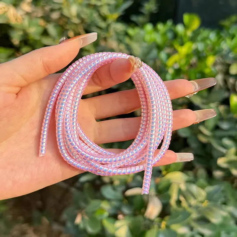 Spring Roll Wrapper - iPhone/Samsung/Huawei/Xiaomi対応 データライン装飾ワインダー 1.6M ユニバーサル カラフルスパイラル充電ケーブルコードプロテクターラップ