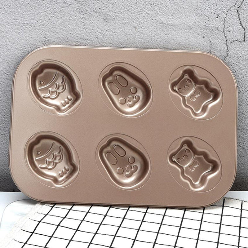 Egg Waffle Pan - 1 個ケーキクッキーパンケーキ炭素鋼ノンスティックベーキングトレイ漫画の形の型キッチンパーティー用品