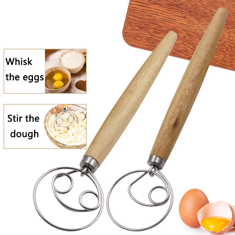 Danish Pancake Pan - キッチン用パン切りナイフ、デンマーク式生地用泡立て器、デンマーク式生地用彫刻ナイフ、ステンレス製キッチンベーキングアクセサリー