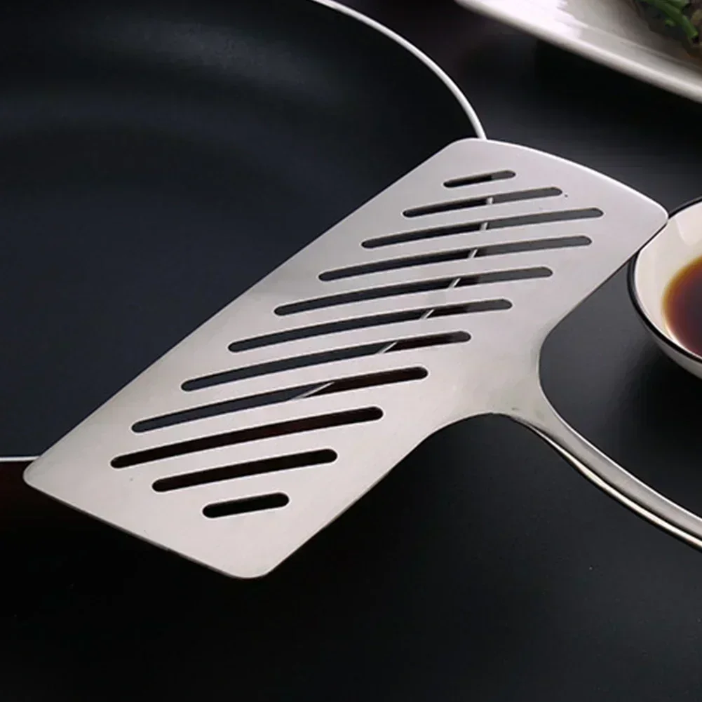Okonomiyaki Spatula - 304ステンレス鋼エクストラワイドフィッシュスパチュラ、ステーキシャベル、フィッシュターナー、スロット付きベベルキッチン調理器具