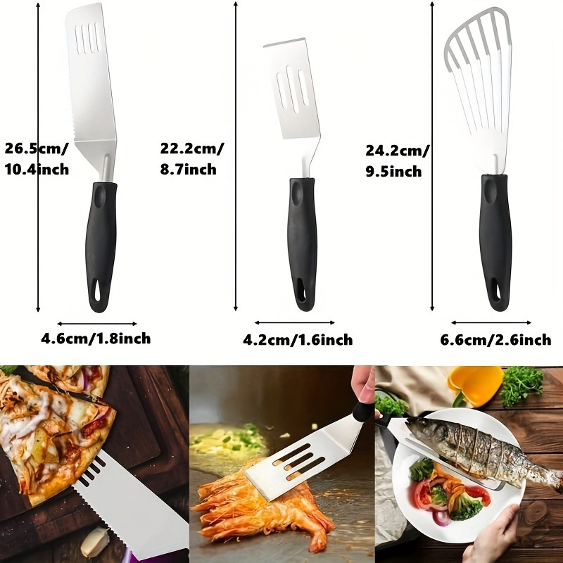ミニステンレススチールスパチュラ3個セット - ブラウニー、 - Okonomiyaki Spatula のレビューと価格