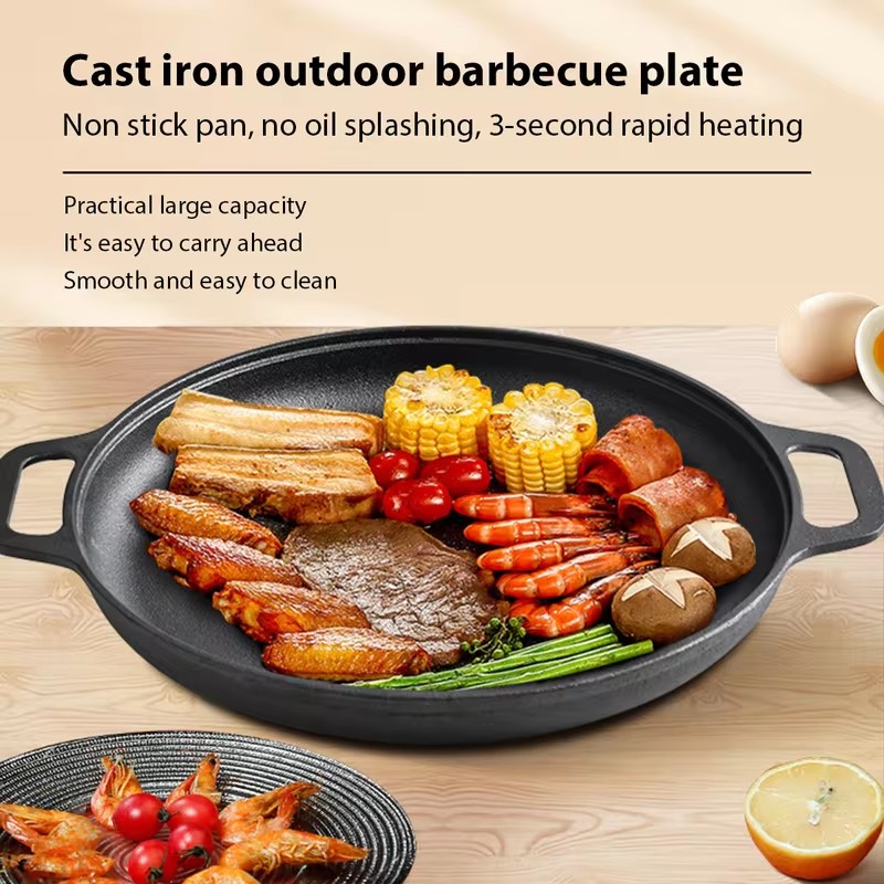 頑丈な鋳鉄製フライパン、ノンスティック加工、ステーキ、卵、パ - Egg Waffle Pan のレビューと価格