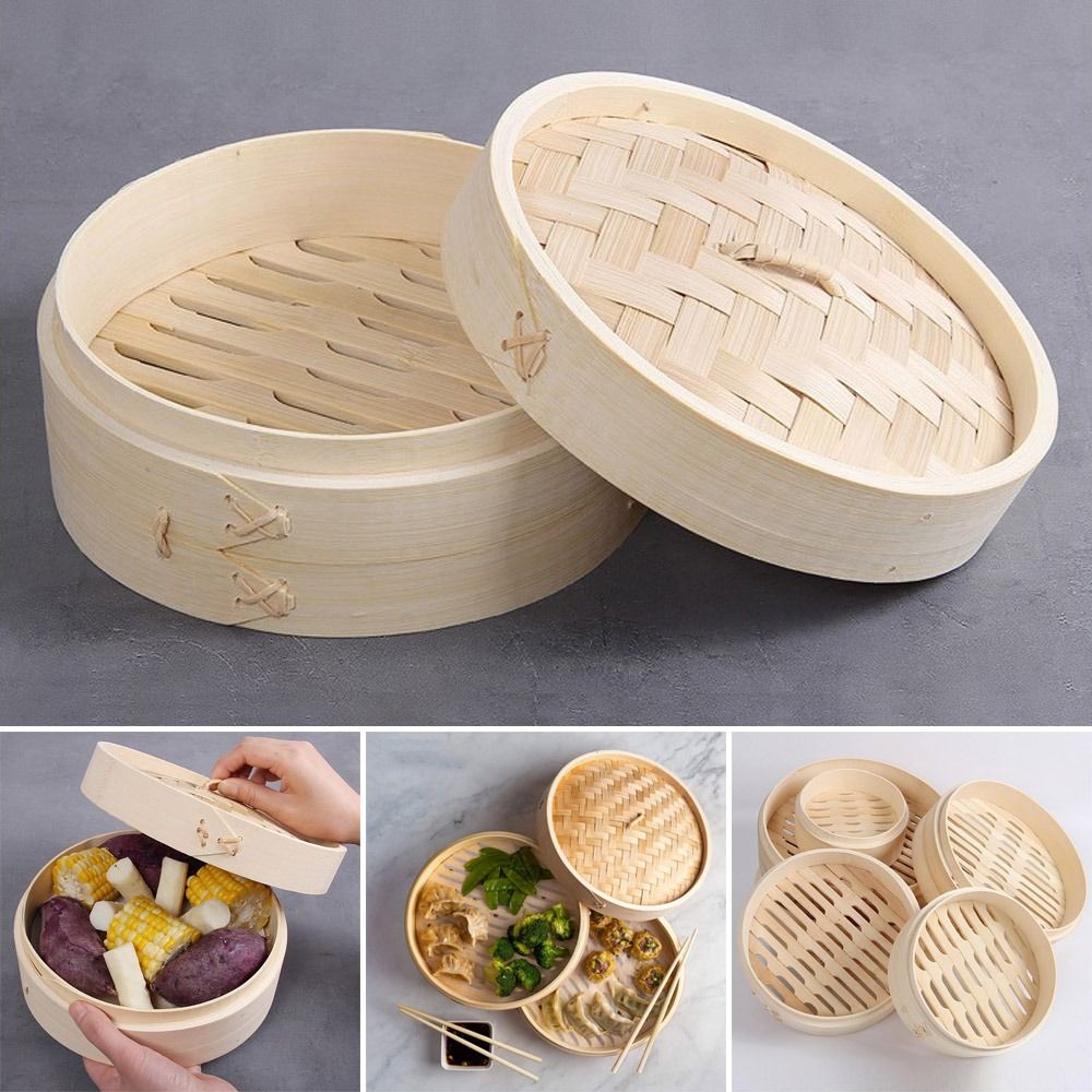 中華蒸し器 竹製蒸し器 点心調理用 バオバン蒸し器 野菜スナ - Bao Steamer Bamboo のレビューと価格