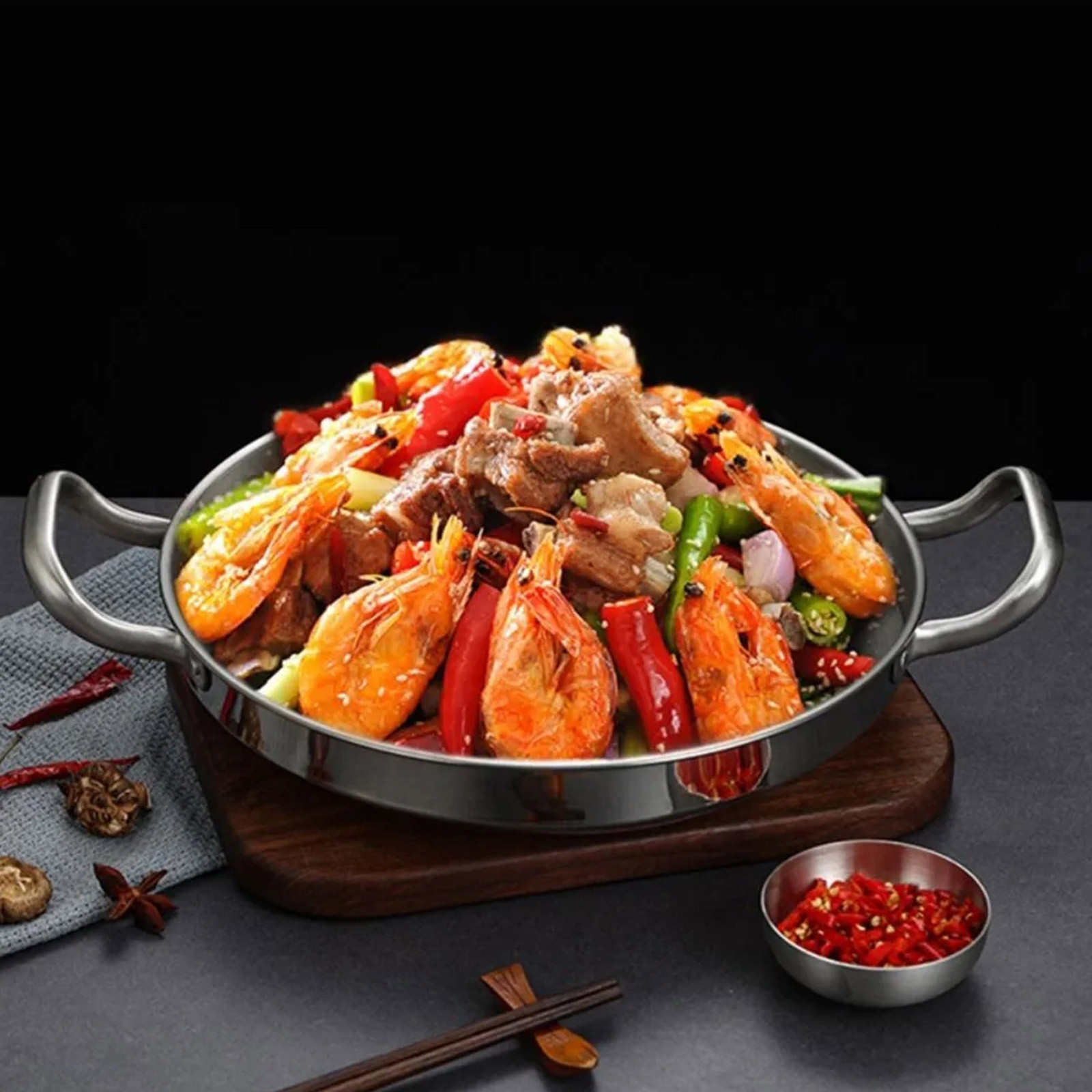 シーフードステンレス鋼韓国風ポット両耳スープインスタントラー - Dim Sum Basket のレビューと価格