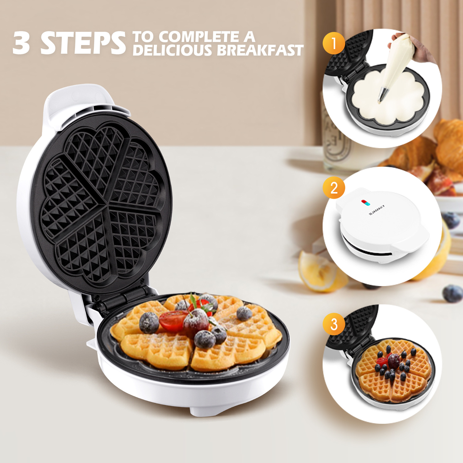 朝食ワッフル金型機、ミニ電気ワッフルメーカー、バブルエッグケ - Mini Pancake Griddle のレビューと価格